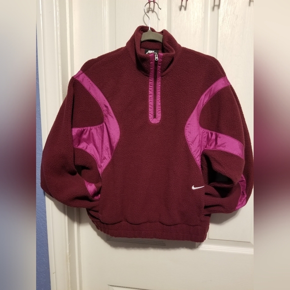 Nike Jackets & Blazers - NWT Nike Archive Pack Quater Zip Fleece in Burgandy  Size Small